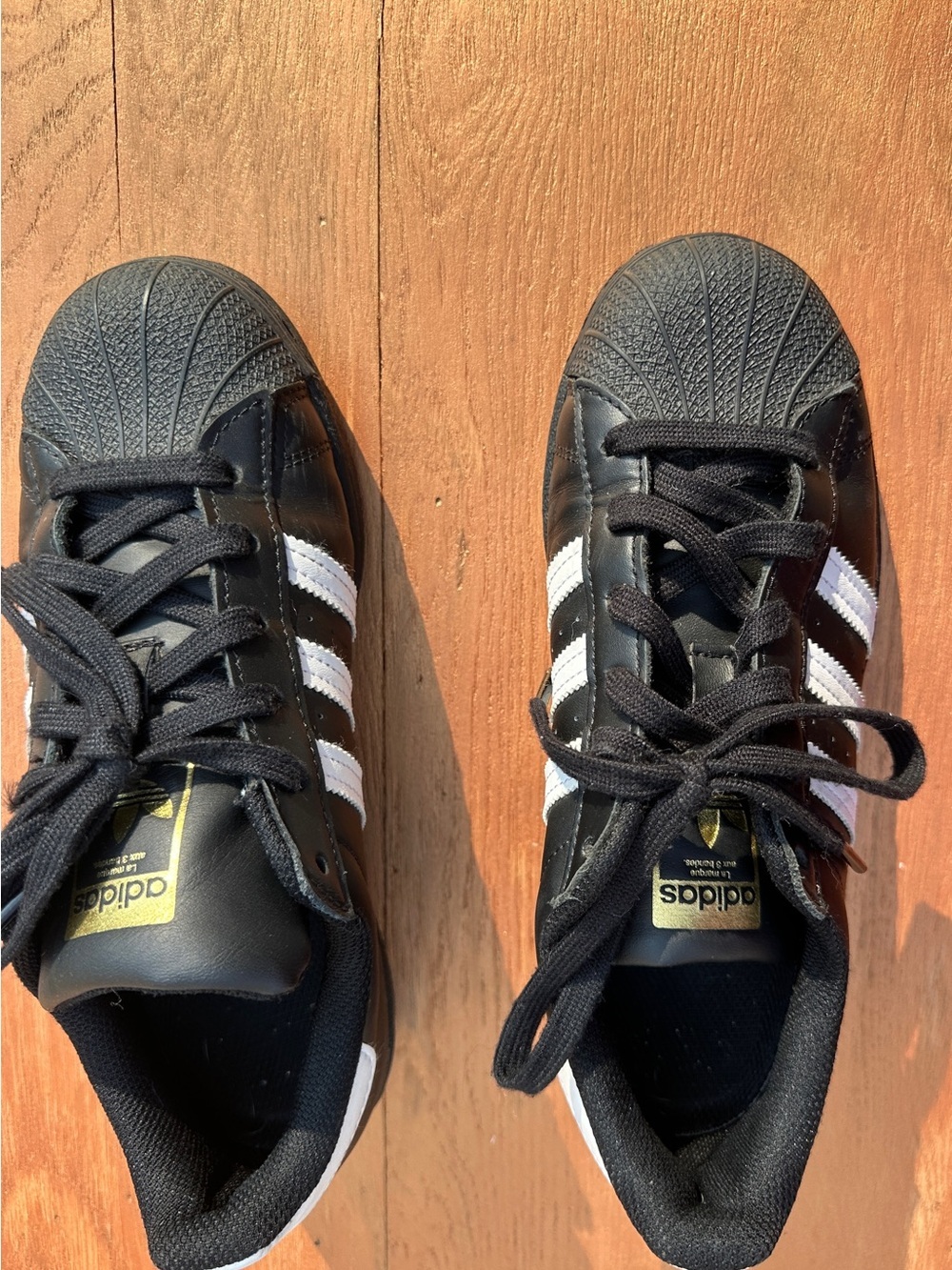 Adidas Originals Superstar Black White Leather Sneakers Women’s 6.5/7, Men’s 5.5